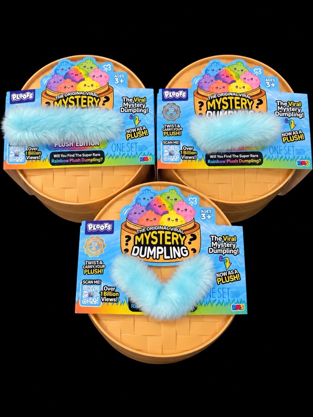 🌈🩵 *BRAND NEW* RMS MYSTERY DUMPLING PLUSH SET OF 3 🩵🌈
